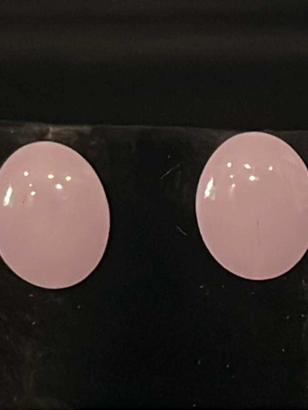 Lavender Metal Oval Clip-Ons Earrings